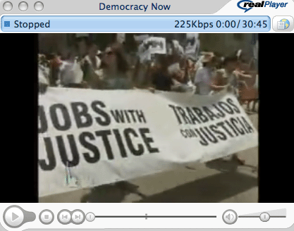 Democracy Now USSF coverage link